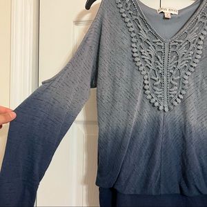 Knox Rose Long Sleeve Cold Shoulder Top Size Small